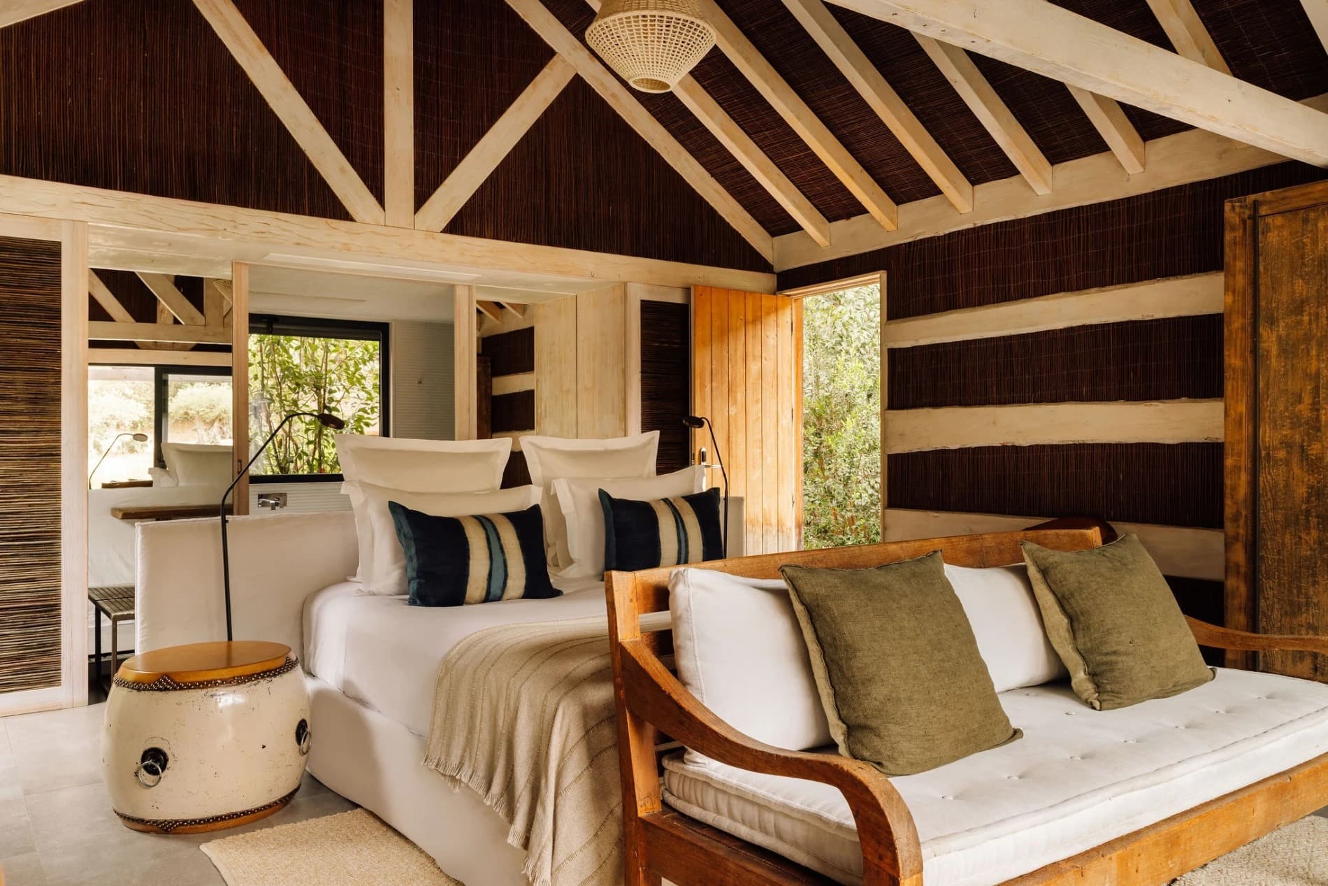 Bedroom timber vaulted daybed sublime comporta portugal padel