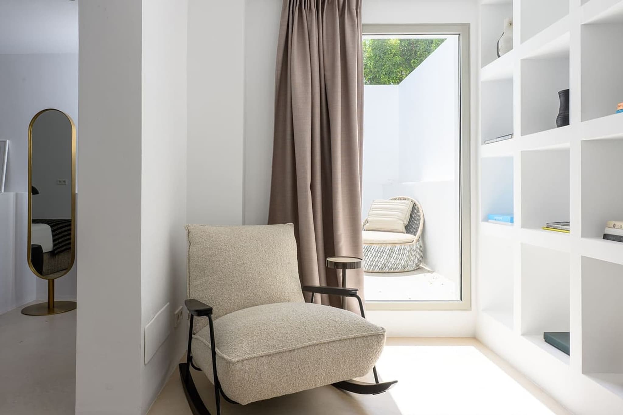 The reading nook and its rocking chair