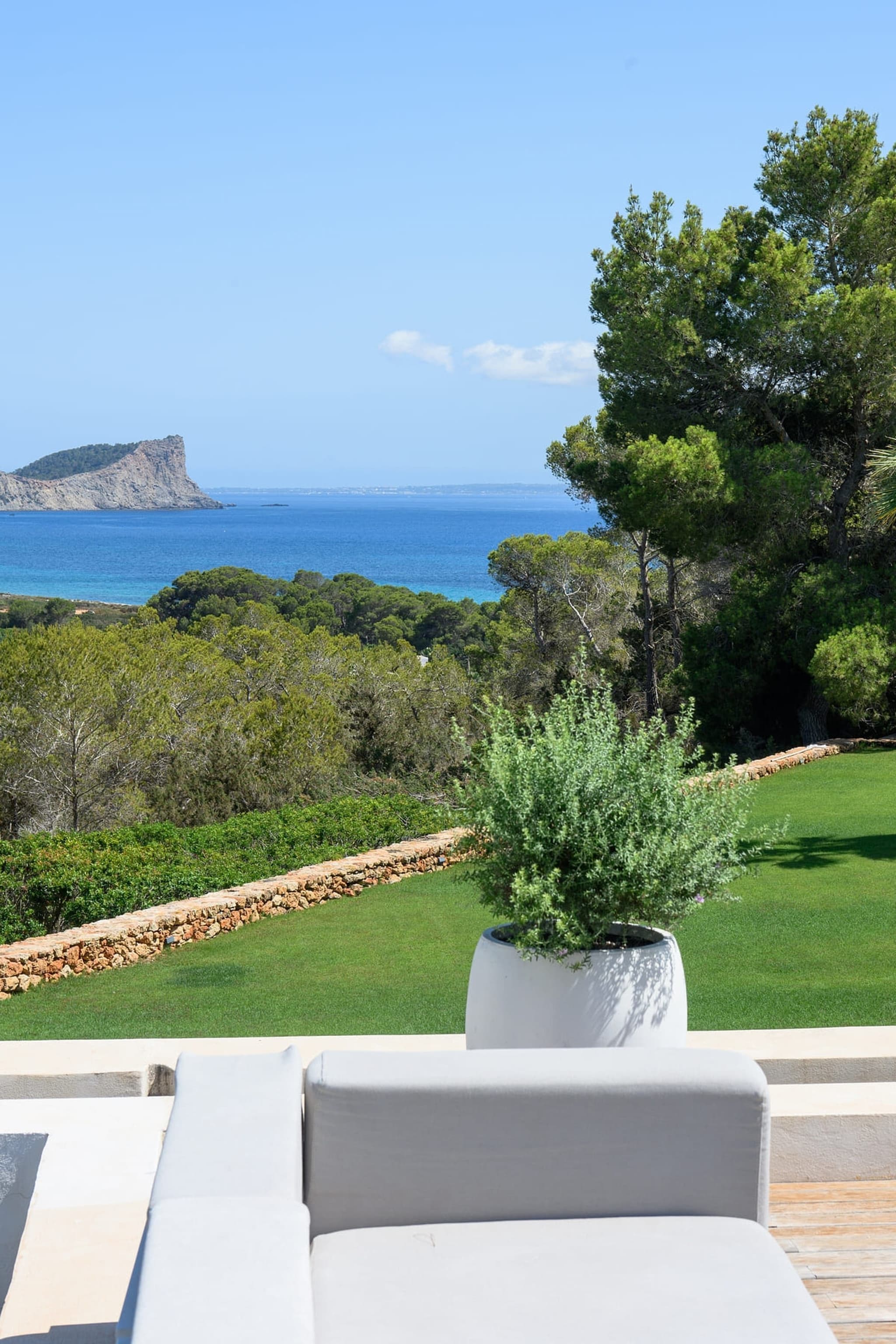 The coastline from the garden